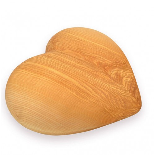 Heart Shape (Natural Limewood) Wooden Cremation Ashes Urn - Extraordinary High Quality Wood and Custom Finish